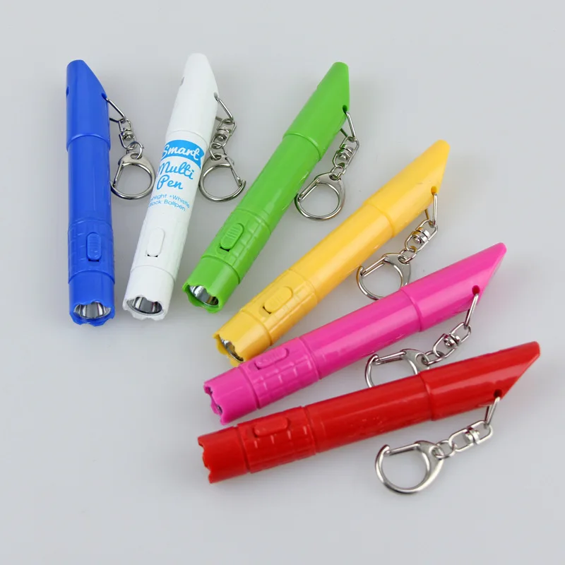 Wholesale Custom Outdoor Portable Mini LED Flashlight Whistle High Quality Promotional Survival Whistle Torch Pen with Keychain
