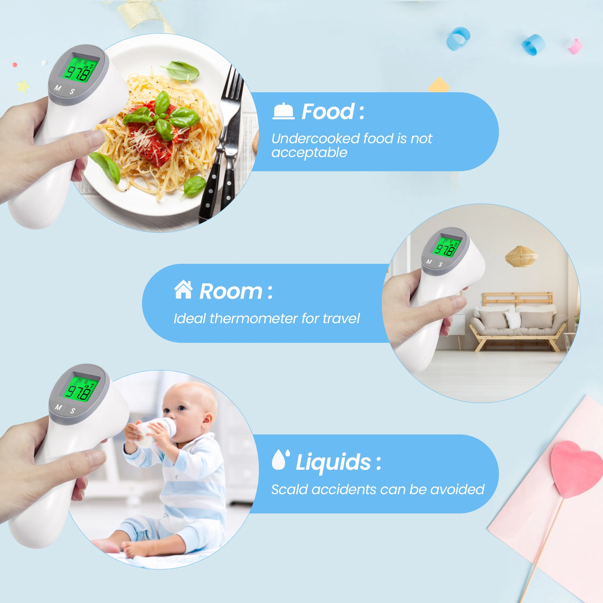 best selling non contact MDR infrared digital thermometer gun baby Infrared Forehead Thermometer