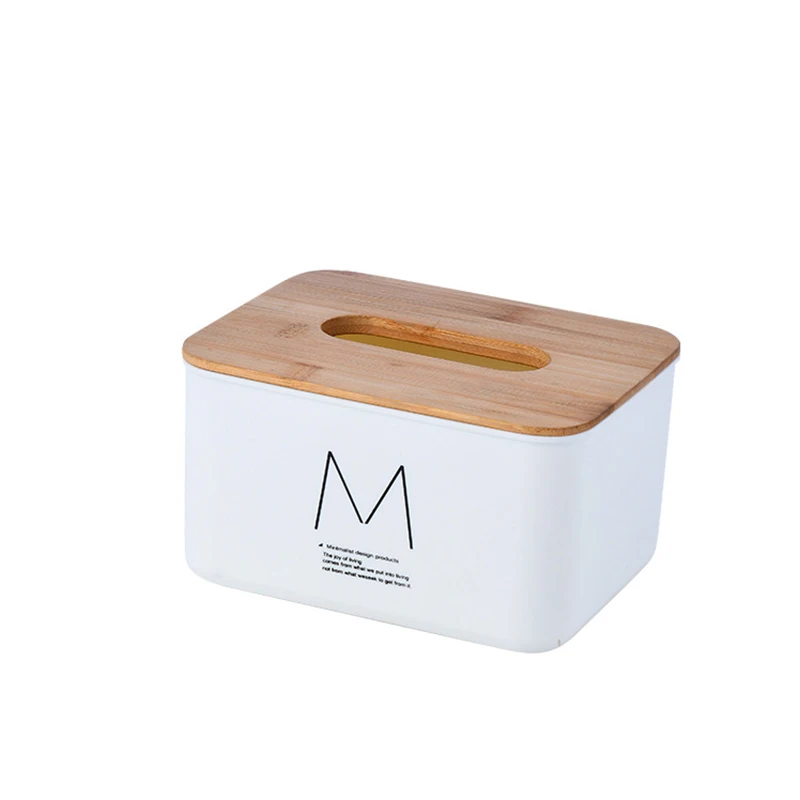 
Eco Friendly Bamboo Rectangular Dispenser Decorative Organizer Wooden Tissue Box 