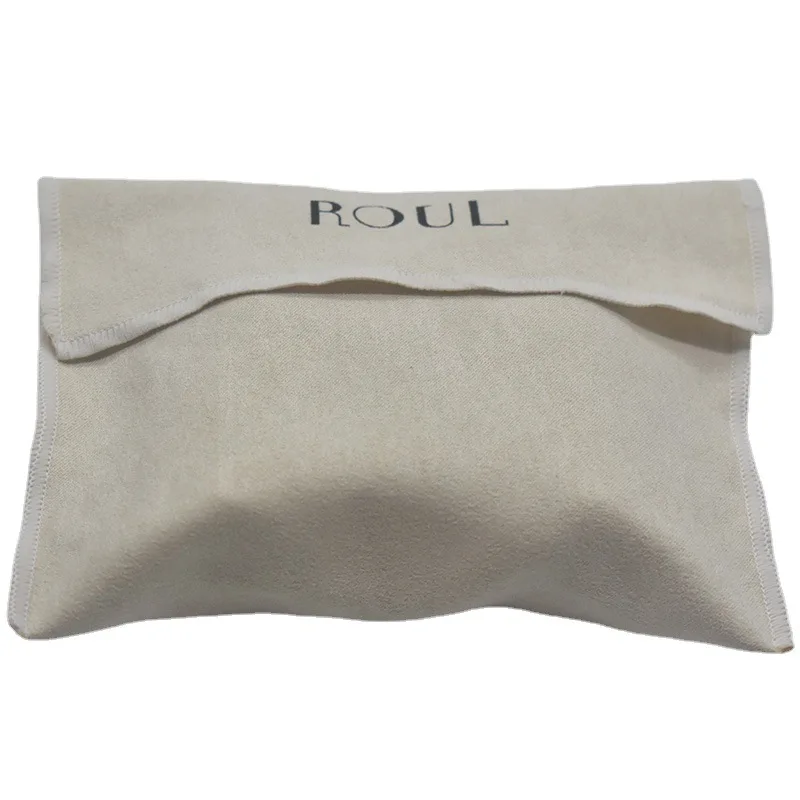 Luxury Mini Small Flap Envelope Embossing Logo Jewelry Ring Gift Suede Pouch Bag