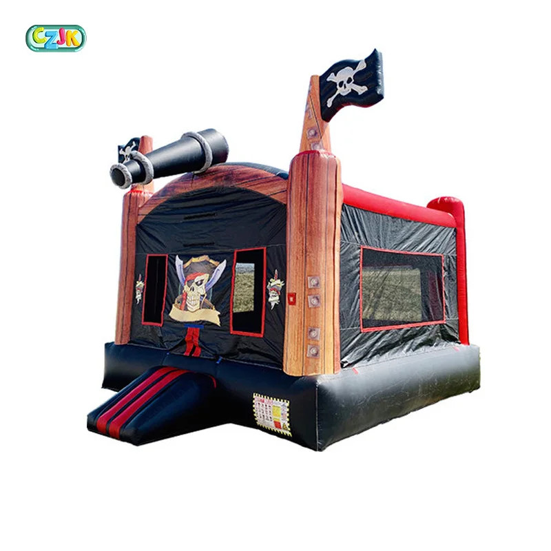 inflatable jumping house pirate boat bouncer bouncy castle slide jumper pirate ship bounce house combo  with cannon for kids