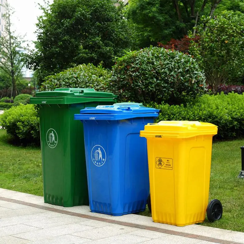 240l Plastic 240F Large Hospital Medical Mobile Public Street Waste Bin