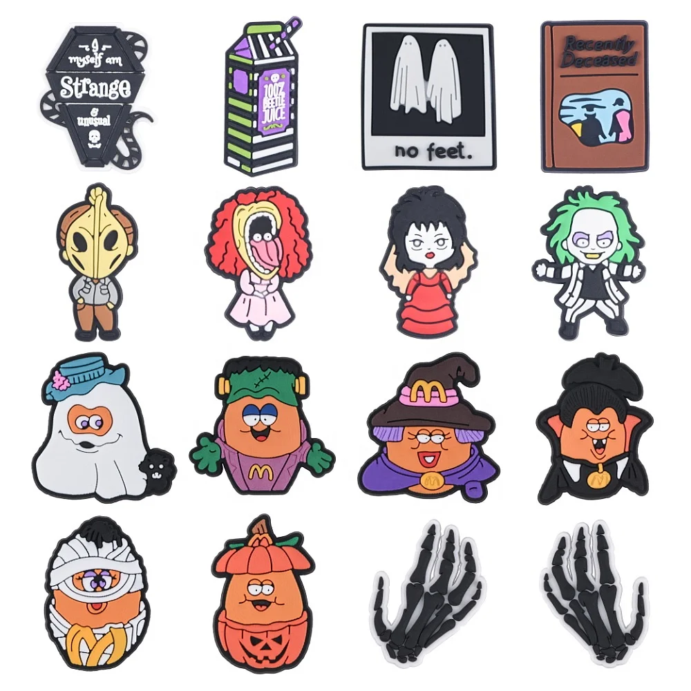 2024 Pumpkin Fall shoe charms Shoe Decoration Charms Halloween Horror Shoe Accessories for Kids Adult Women Men Party Favor Gift