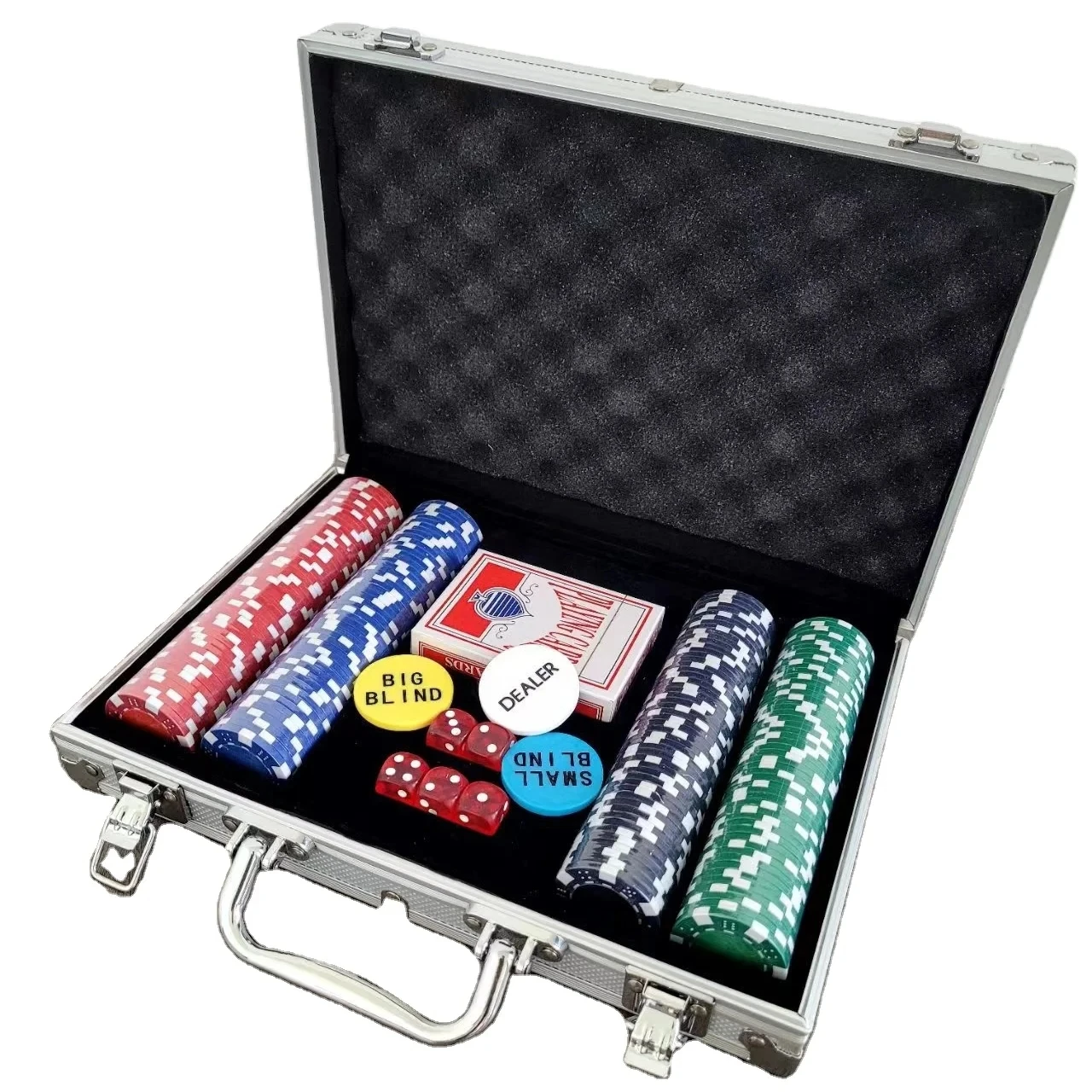 200 300 500 chips sliver aluminum case for 40 43mm poker chips set box for storage chip and casino accessories