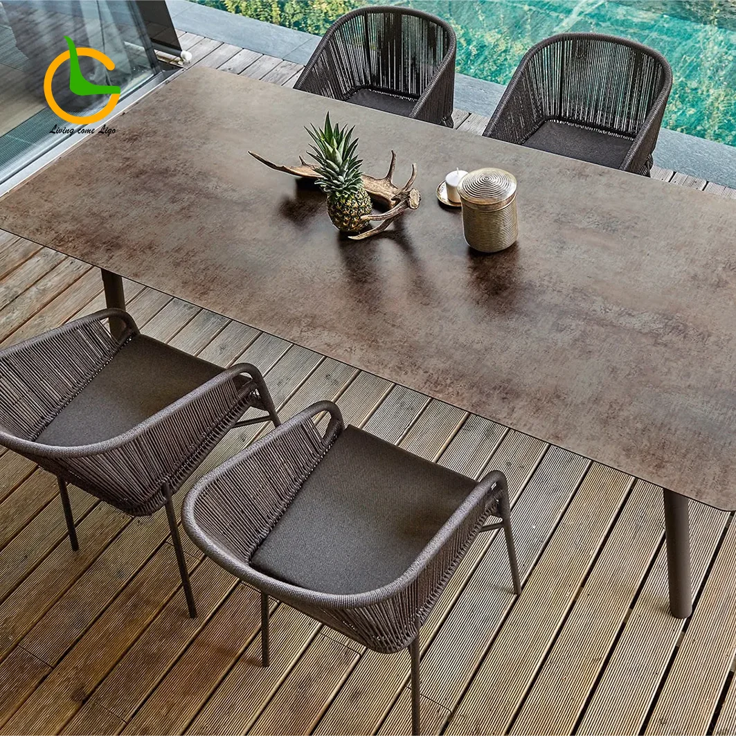 Wholesale Price Luxury Solid Aluminum Coffee Table Set Outdoor Patio Table And Chairs Plastic Table Folding Chair