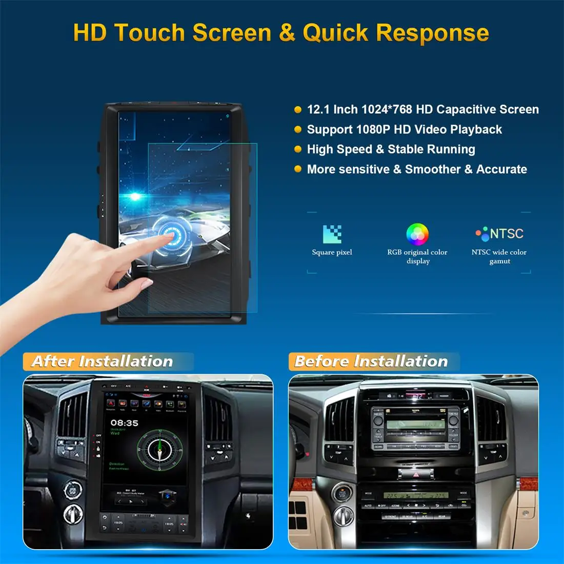 Multimedia 17' Android Player GPS Navigation Radio Carplay Video Player for TOYOTA LAND CRUISER LC200 2008-2015 high level car