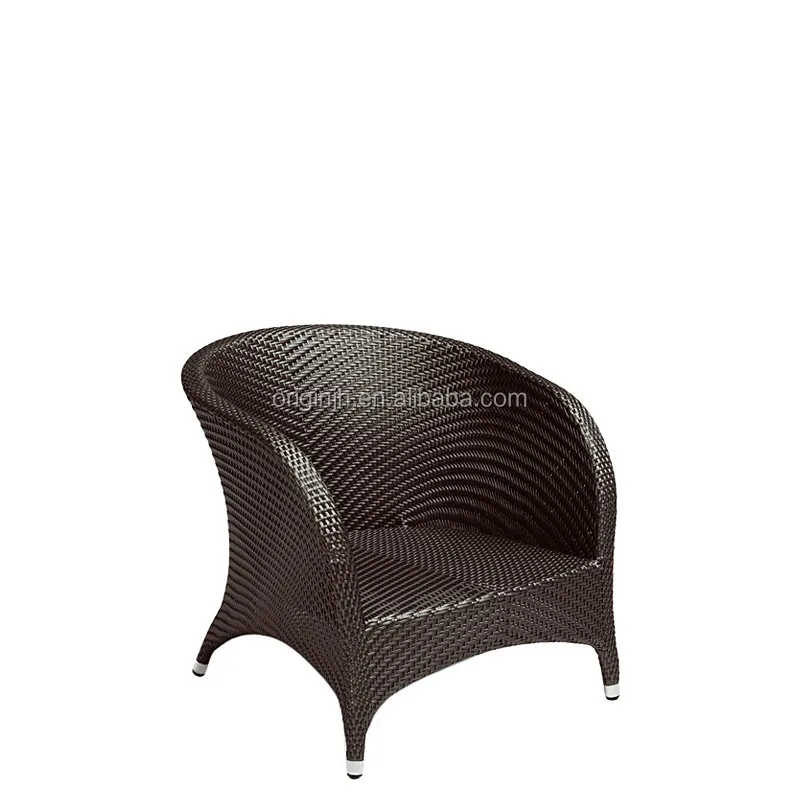 5 piece resort hotel resin wicker armchairs and coffee table furniture plastic Curved rattan outdoor sofa set