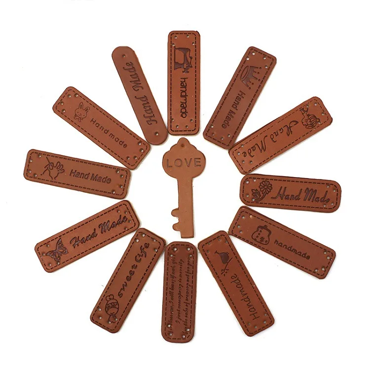 Wholesale Custom name clothing handmade jeans leather label design brand jeans clothing tag pu label embossed With Logo