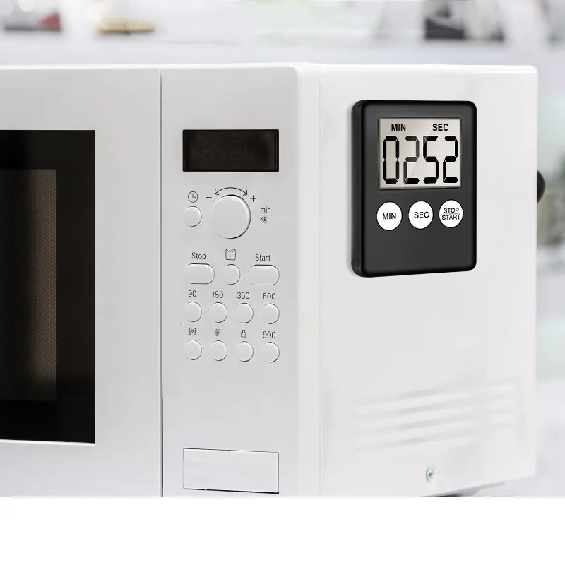 Super Thin Lcd Digital Screen Kitchen Timer Square Cooking Count Up Countdown Alarm Magnet Clock