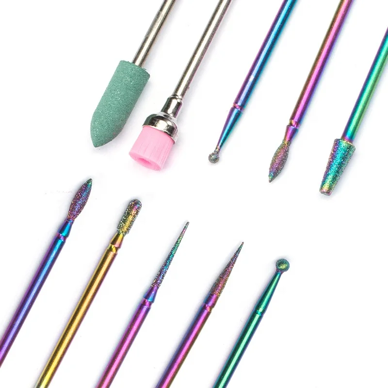 10 PCS Manicures Electric Cuticle Cutter Electric Milling Rotary Drill Nail File Set Nail Drill Bit Kit