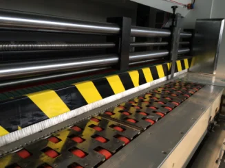 corrugated carton machine lead edge feeder flexo printer rotary die cutter slotter with auto stacker