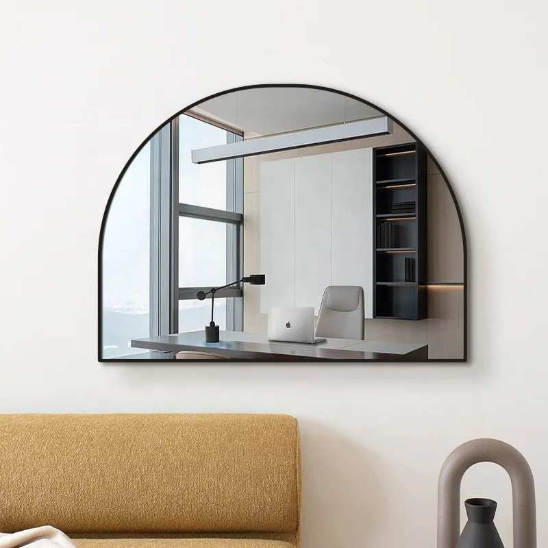 Large black Gold arch Metal framed Wall Decor Mirror bathroom mirror