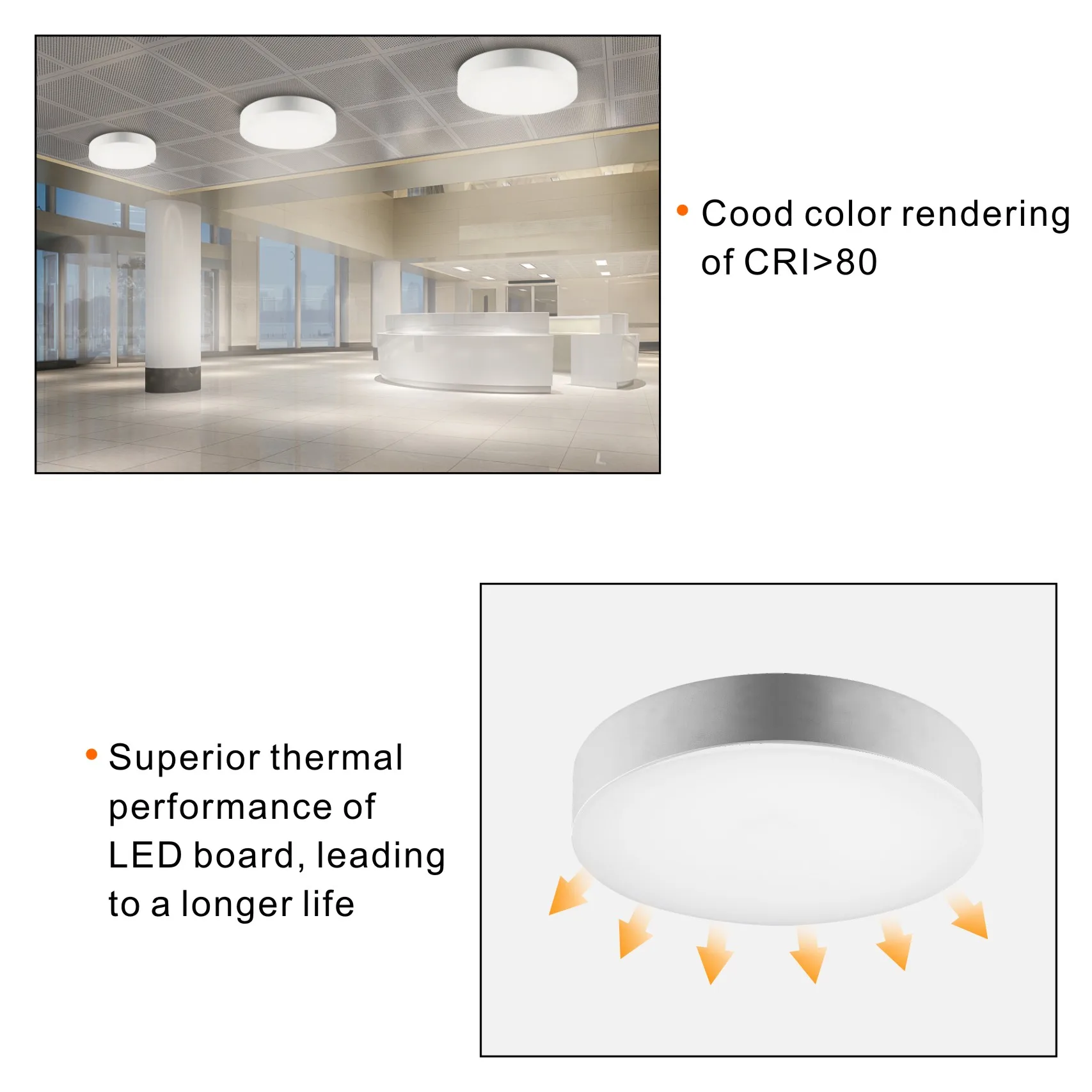 3-year warranty PC IP65 21W High Lumen Round lighting Surface Mounted LED Ceiling Light Modern kitchen lamp ceiling
