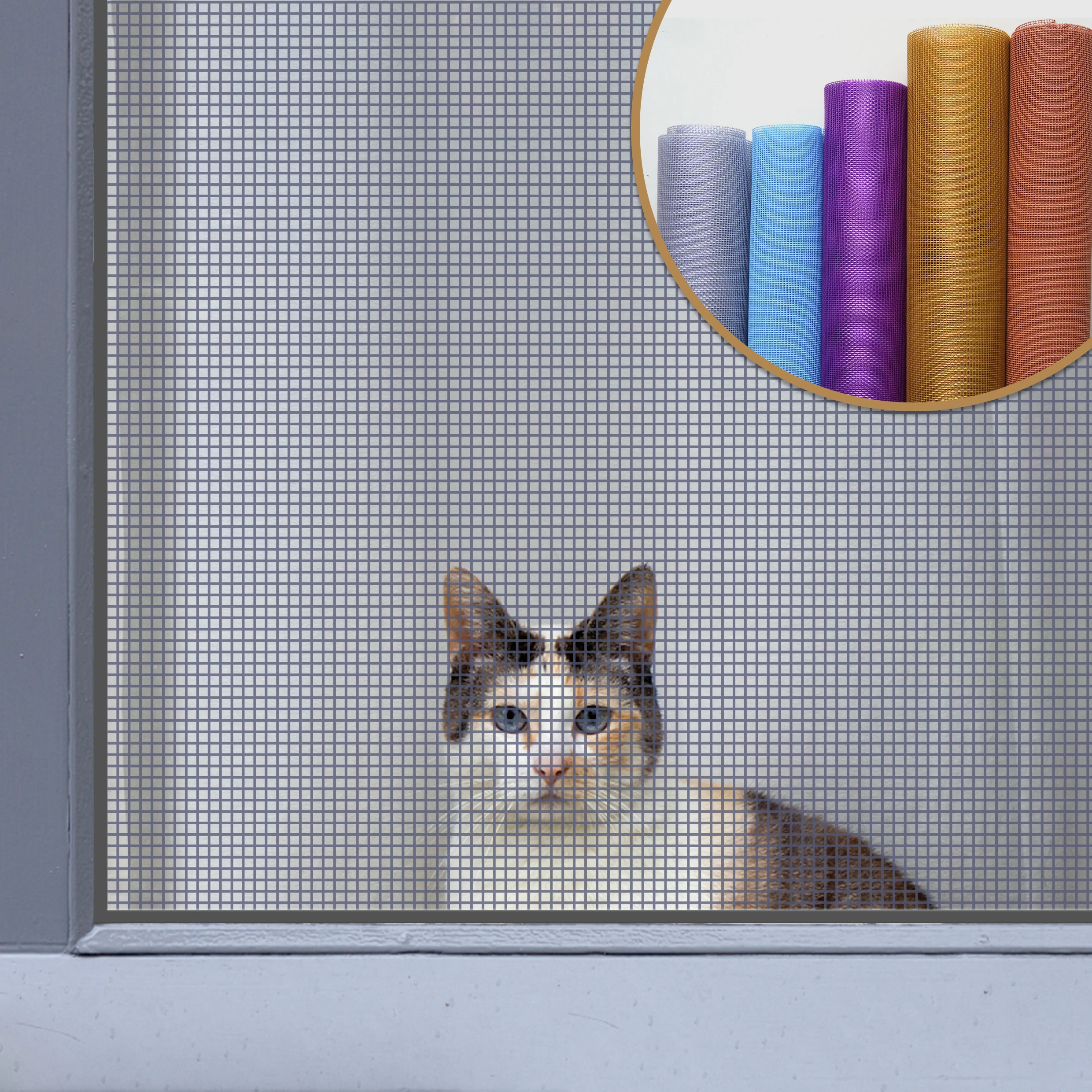 Сетка из полиэстера для окон и дверей с защитой от морщин кошек