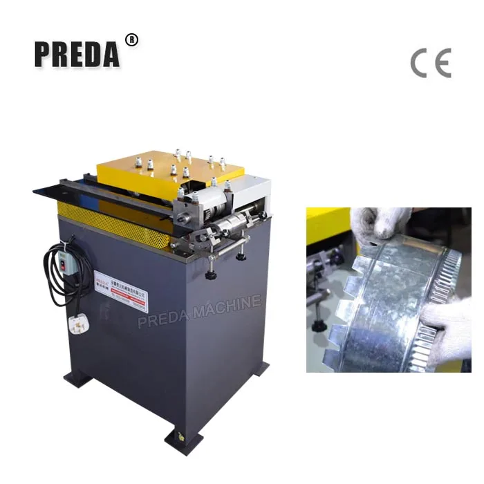 Round Pipe Duct Making Collar Notching Grooving Machine For HVAC