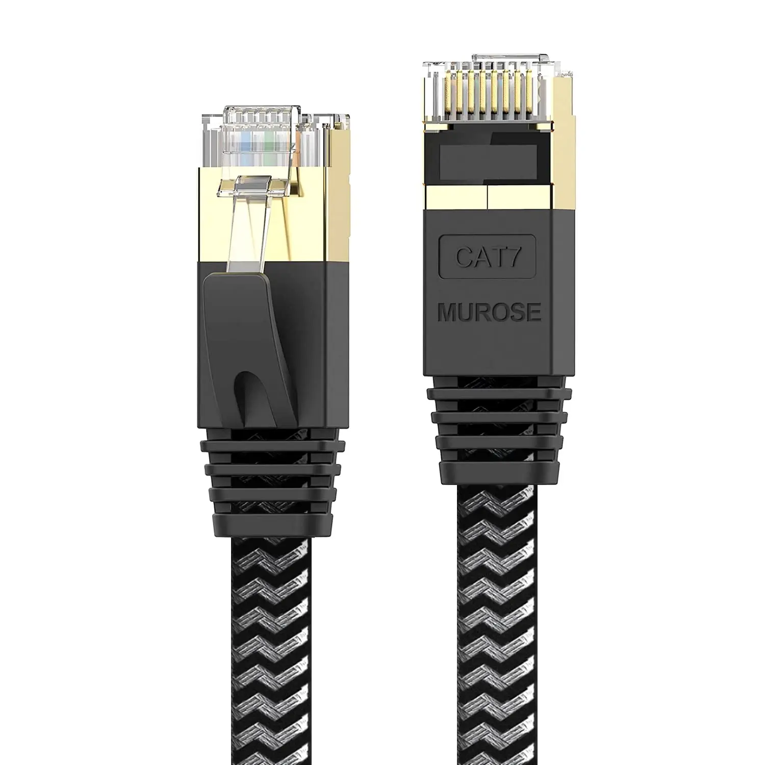 Cat 7 Ethernet Cable 6ft 32AWG Slim Flat High Speed Gigabit RJ45 LAN Internet 10Gbps Cat7 Braided Network Patch Cord