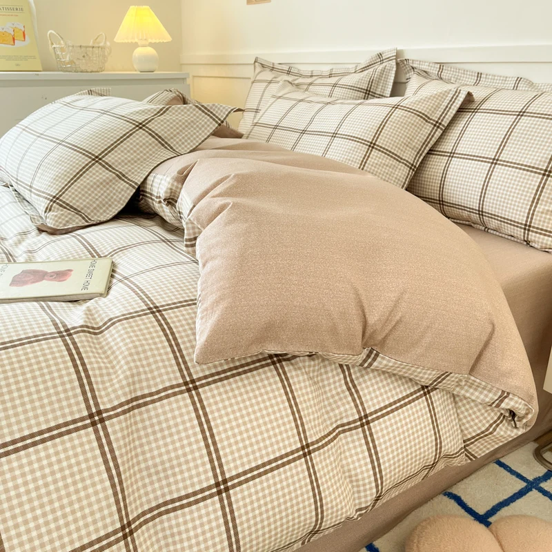 4 Piece Double or Full Size or Large or King 100% Cotton Printed Cotton Sheets Bedding Set