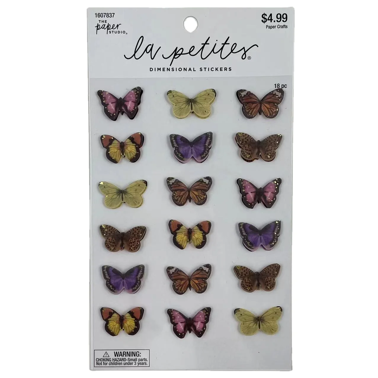Beautiful customized butterfly shapes paper sticker 3D stickers