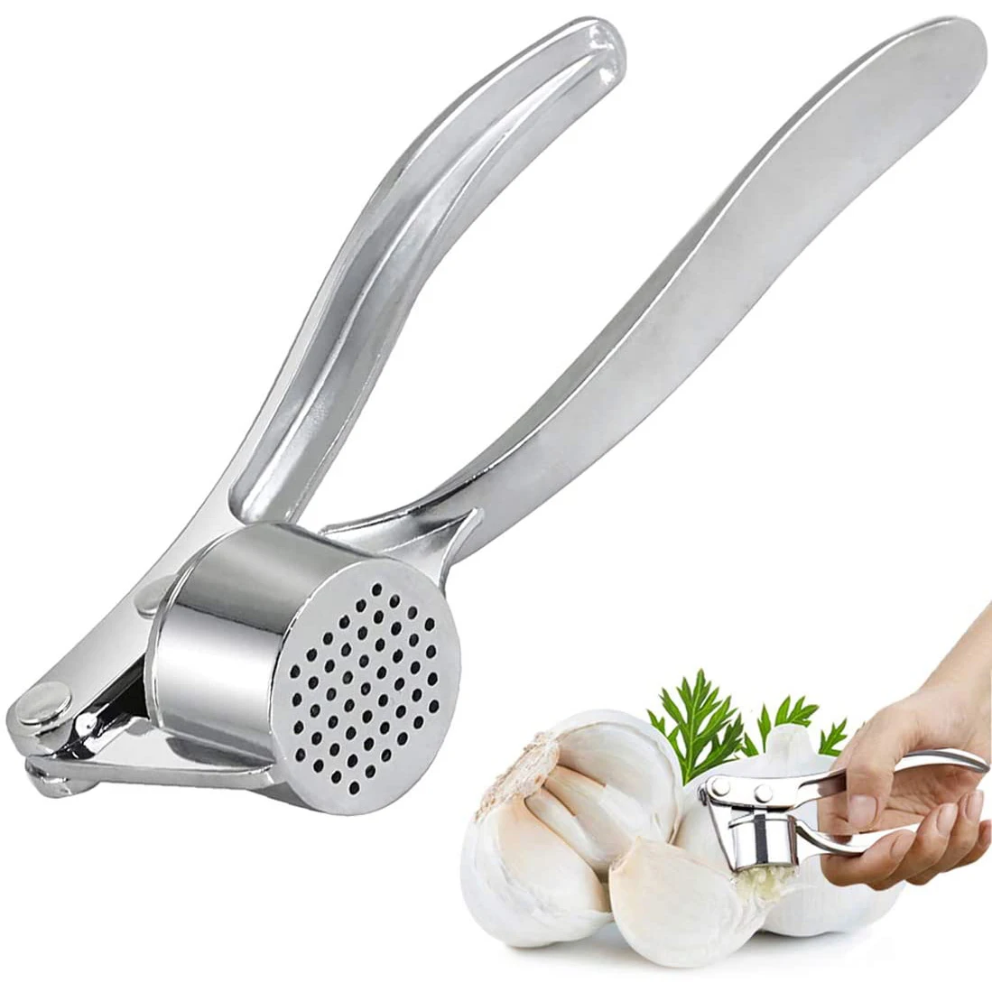 New Wholesale Professional Food Crusher Manual Kitchen Zinc Alloy Mincer Ginger Garlic Press