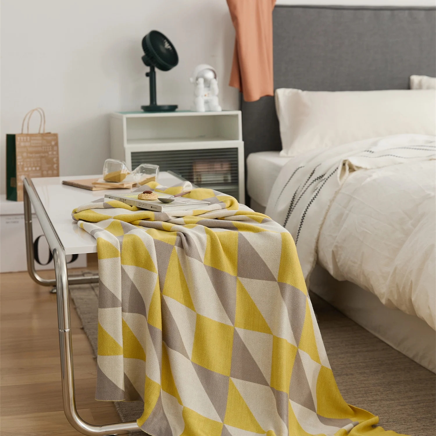 Soft Cool 100% Bamboo Fiber Knitted Throw Blanket for Home Sofa Decoration Warm Travel Summer Spring KLS