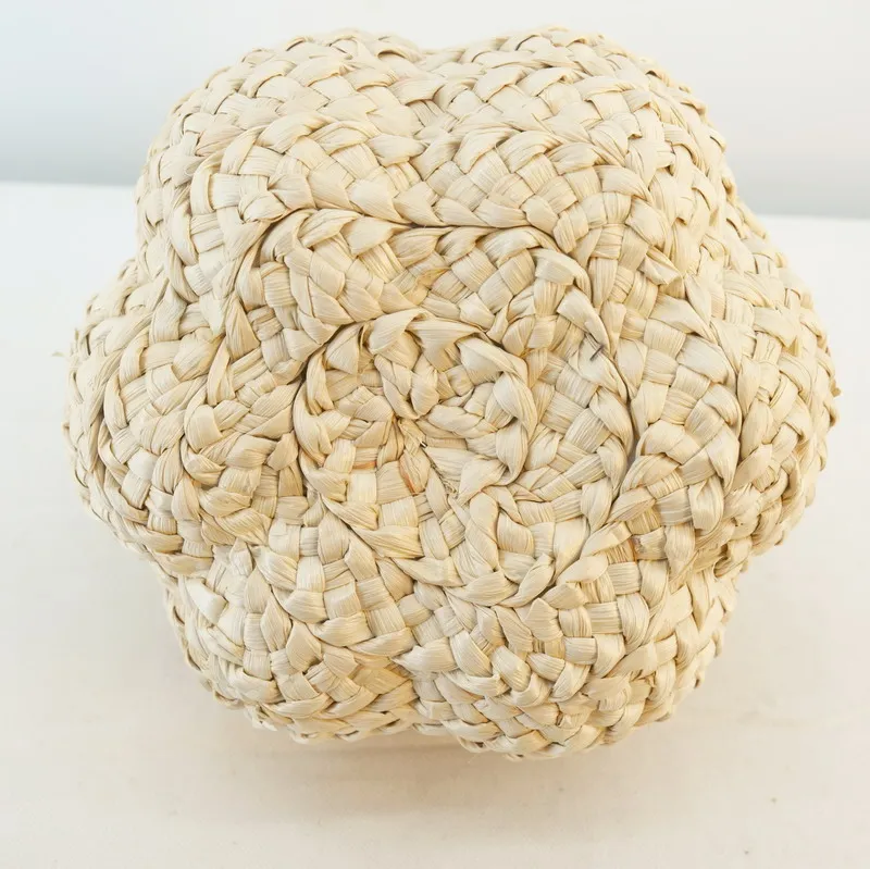 Handmade Knitted Natural Eco-Friendly Corn Husk Ornaments Fall Pumpkin Shaped Decorations