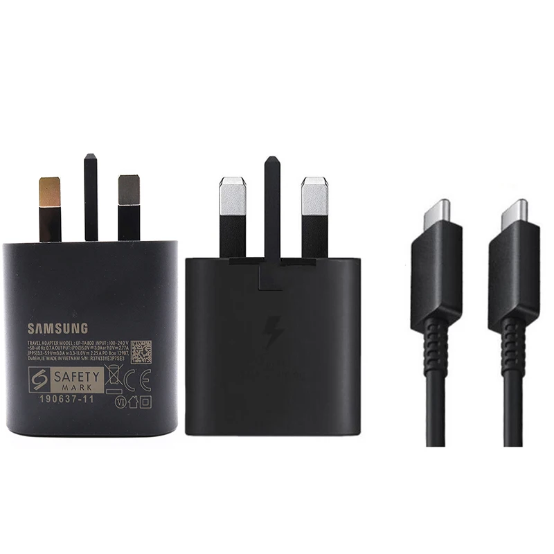 Original Samsung S21 S20 5G 25w Charger Super Fast Charge Usb Type C Pd PPS Quick Charging EU For Galaxy Note 20 Ultra A52 A51