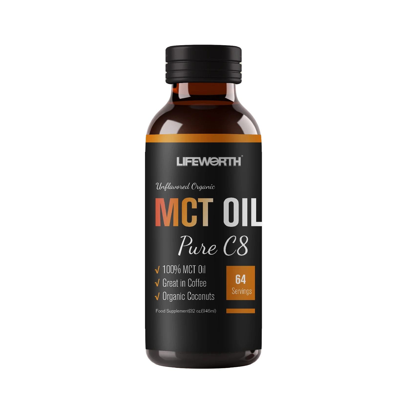 Органическое Масло MCT C8 Keto от Lifeworth для поддержания