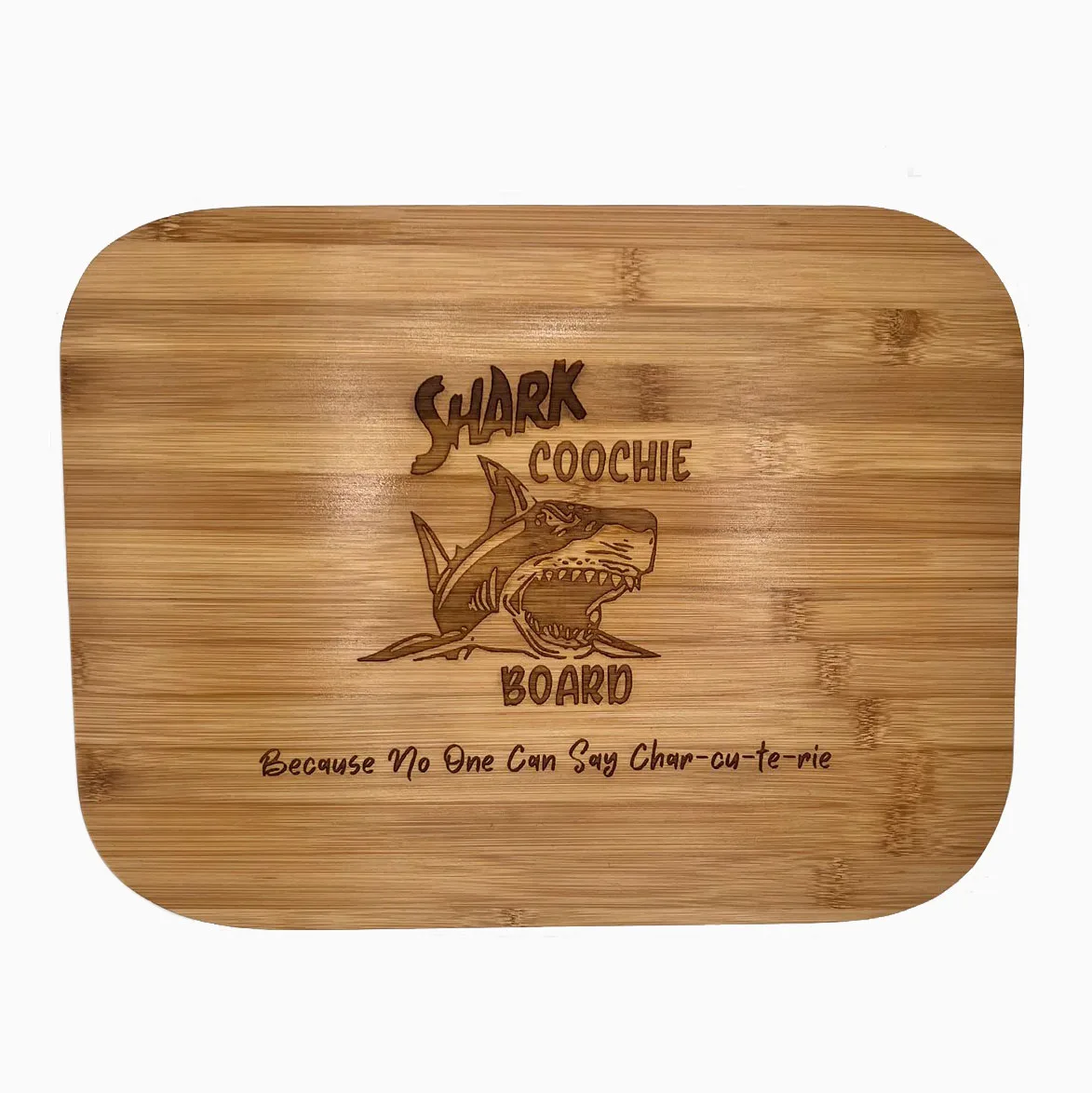 Shark Coochie Board Charcuterie Engraved Bamboo Cutting Board