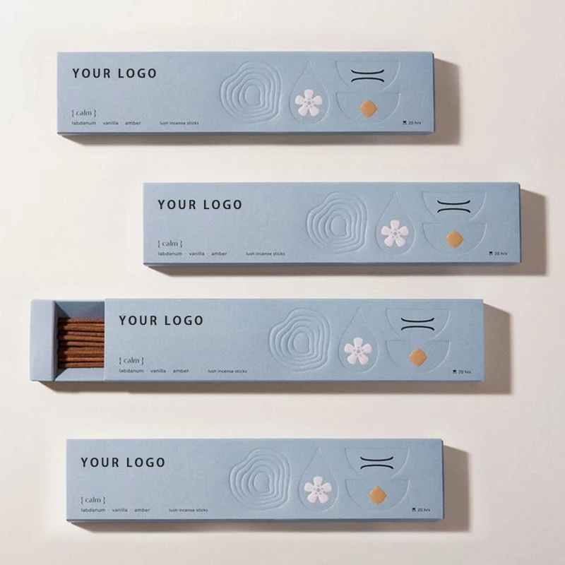 Custom Packaging Incense Box Paper Printing Drawer Box New Trend Embossing Boxes for Incense Packaging