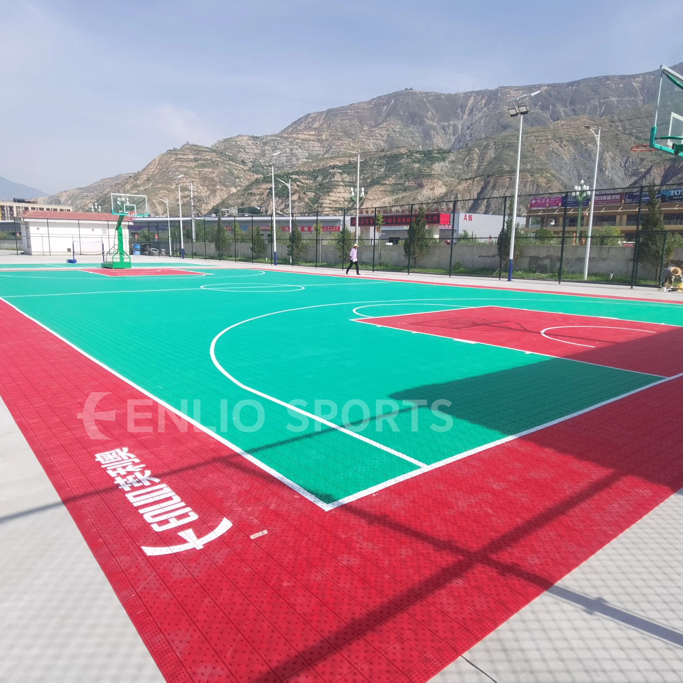 Enlio High Quality Sports Flooring Easy Assembled Pp Sports Floor Interlocking Floor For Outdoor Basketball Badminton