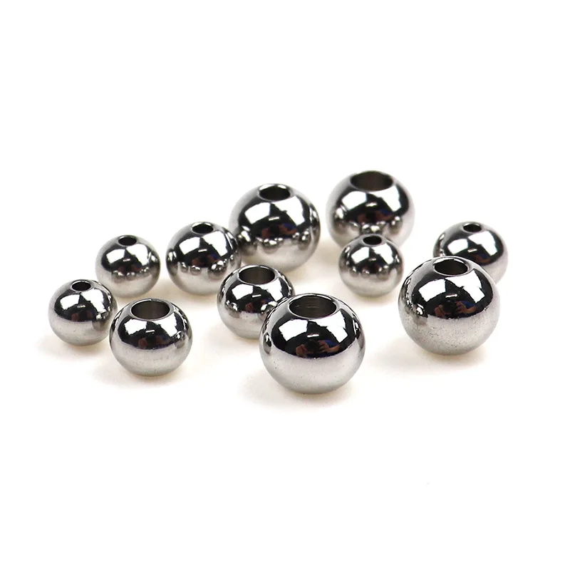 Wholesale 500pcs/bag 2-12mm Smooth Stainless Steel Metal Round Spacer Beads DIY Bracelet Jewelry Accessories