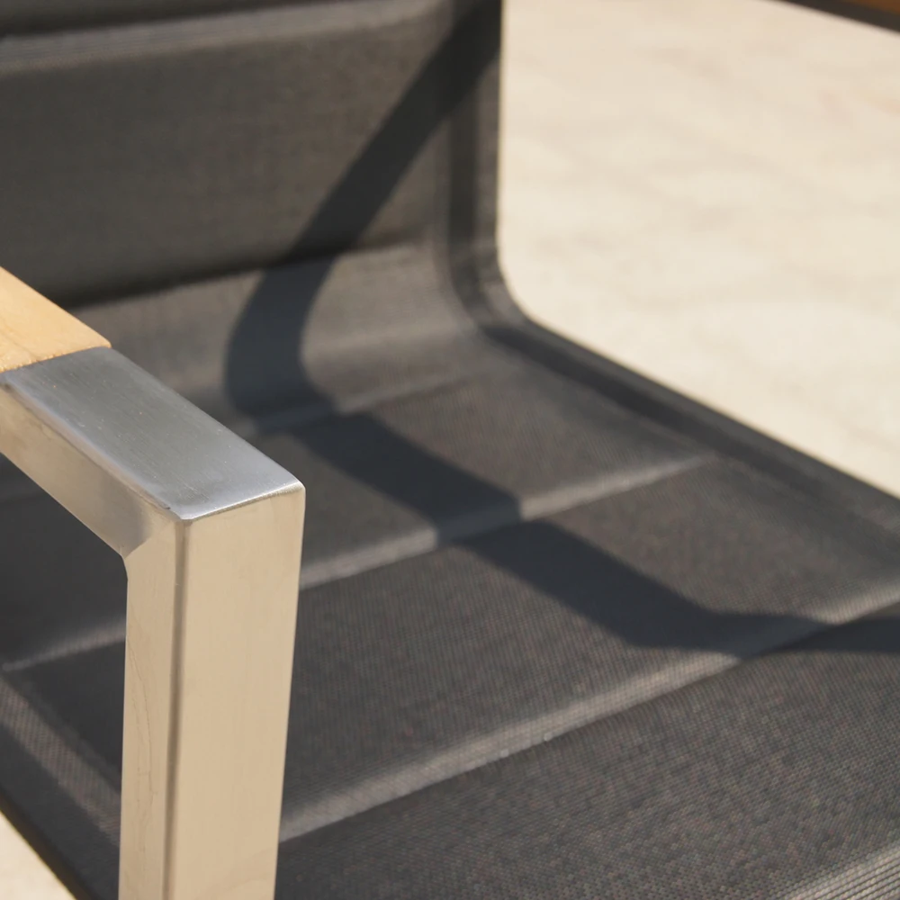 wholesale all weather outdoor garden furniture with sling swing chair and teak wood table