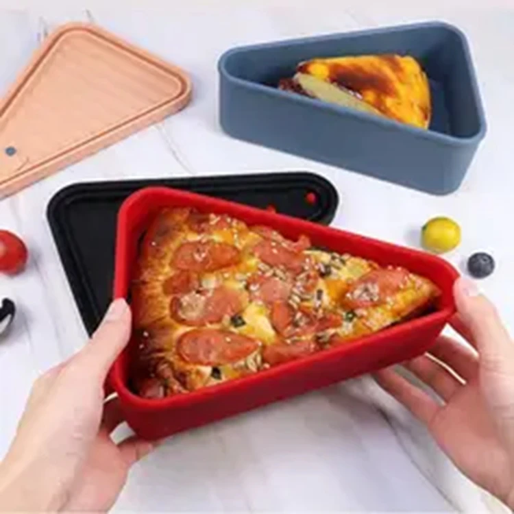 New style pizza crisper silicone folding pizza box food grade material Leftover Pizza Storage Container Expandable Lunch Box