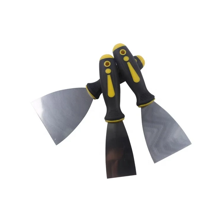 Factory direct sturdy scraper carbon steel rubber handle putty knife