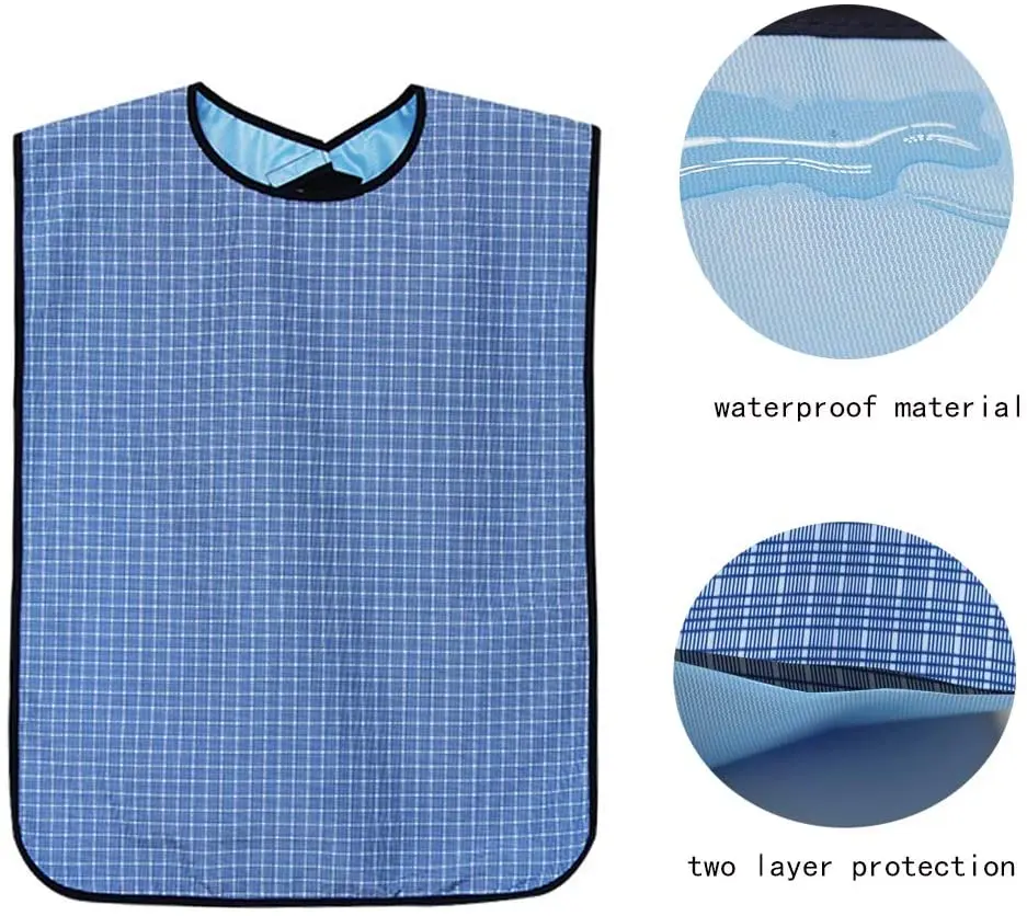 Нагрудники для взрослых для еды регулируемый ремешок моющийся многоразовый водонепроницаемый фартук защита одежды для пожилых людей