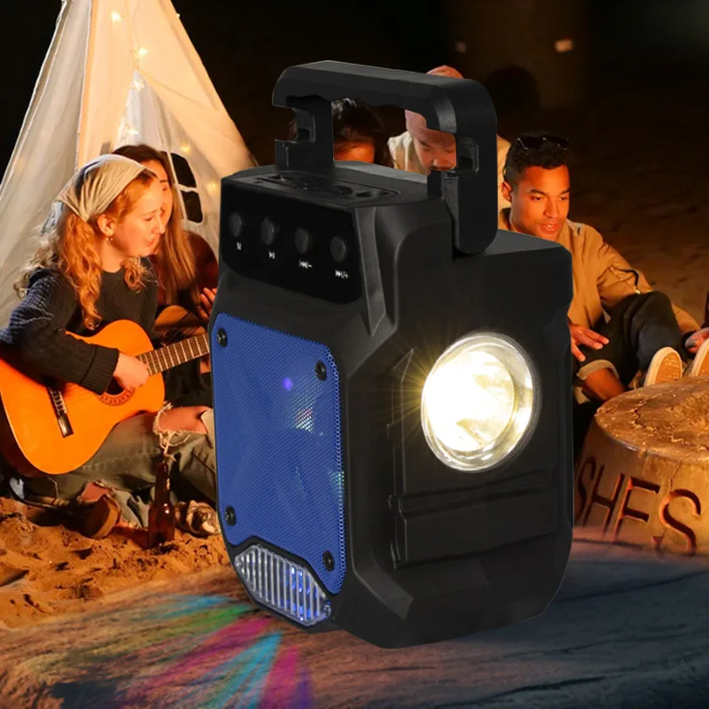 Portable Bluetooth Speaker with Solar Charging Wireless Outdoor Speaker with Emergency Light