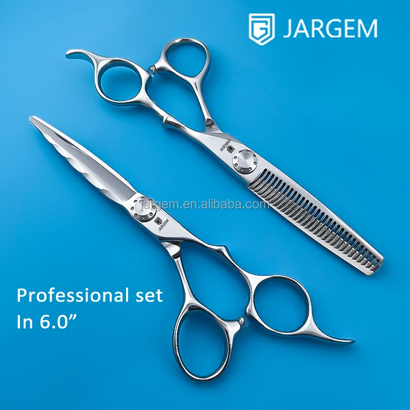 Custom Logo 6.0 Inch Fine Cutting Hair Scissors Professional Manufacturer Barber Scissors with Adjustable Screw