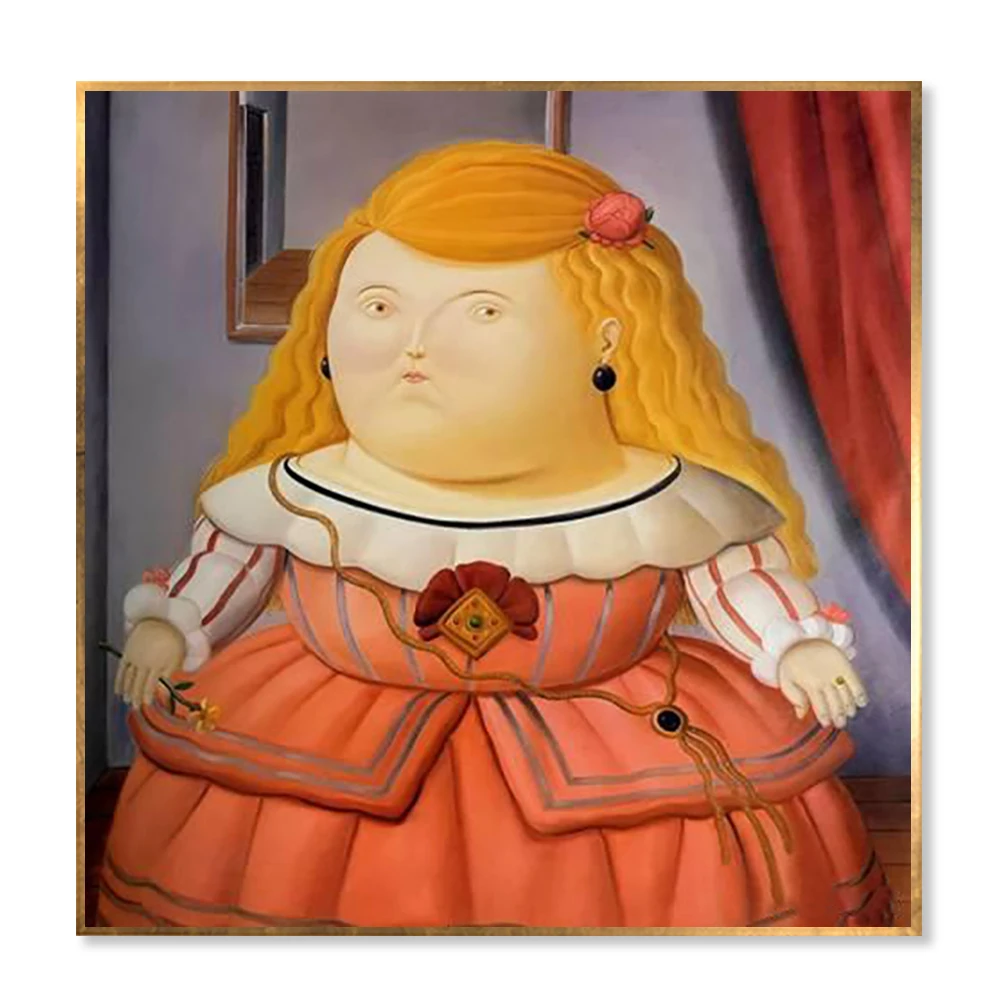 Hand-painted Impression Fat Girl Portrait Oil Painting on Canvas for Room Decor Art Handmade Famous Painting Women Wall Picture