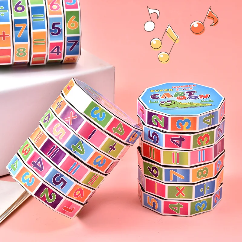 Wholesale Cylindrical plastic Baby Funny Number Early Learning Children Montessori Educational toy Puzzles Magic cube