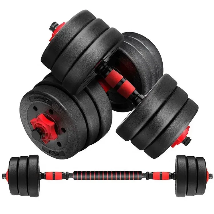 Wholesale custom private brand logo adjustable gym equipment 20 kg cement dumbbell set