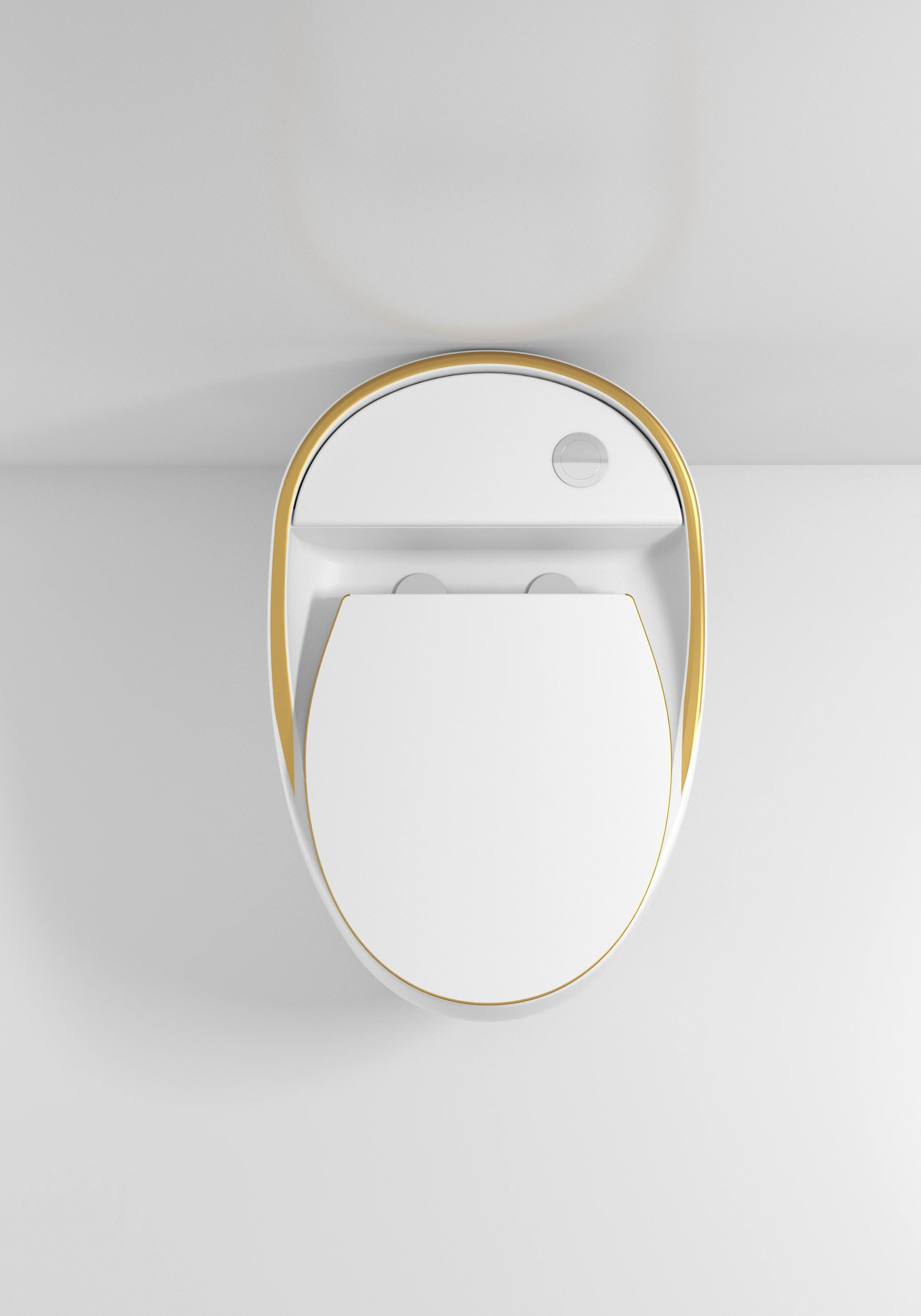 Modern high quality egg shape One Piece Toilets  bowl with gold line