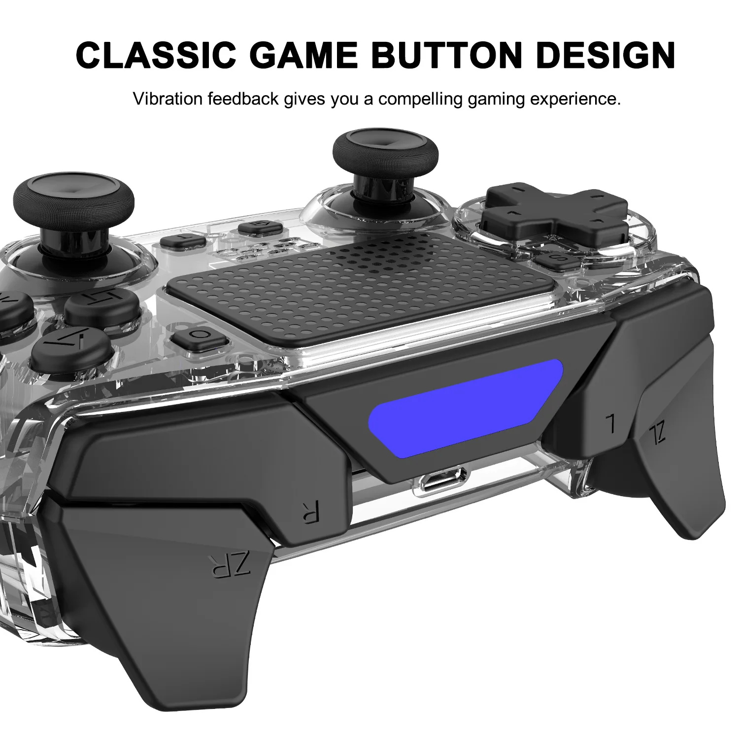 Wholesale Transparent Wireless Gamepad PS4 Joystick With 7 Color Led Light Console BT 6-Axis Dual Motor Controller for PS3/PC