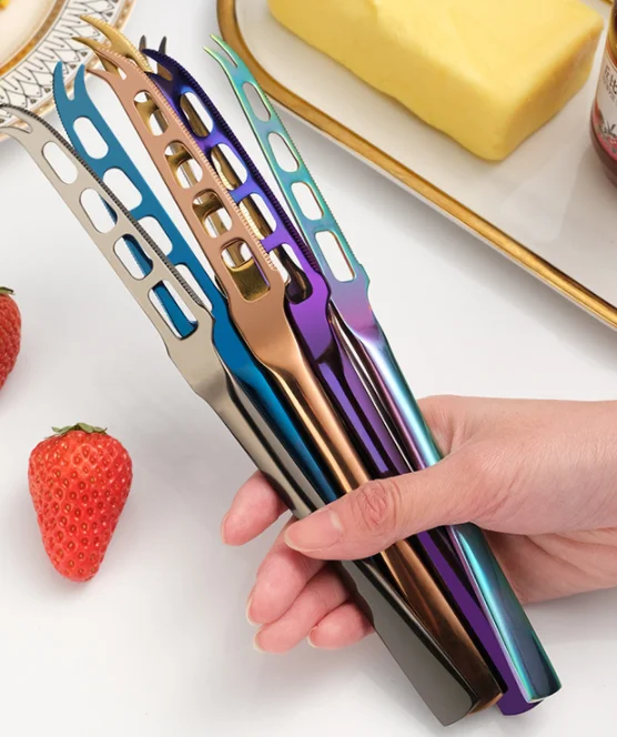 Multifunctional  304 Stainless Steel knife with hole Jam Bread Knife gold Butter Knife