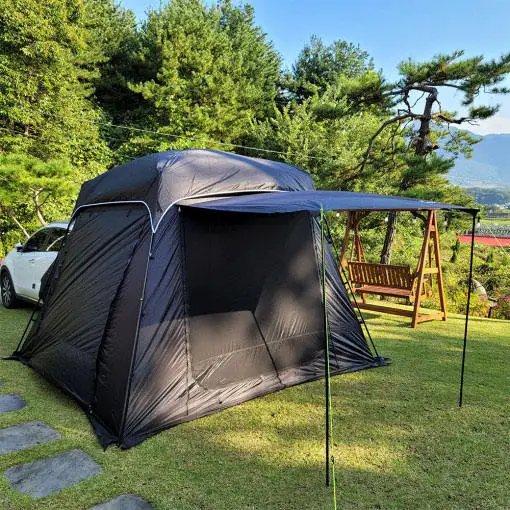 Portable Outdoor 210D Oxford PU Automatic Quick Opening Car Tailgate Tent Shade Tent SUV Car Rear Tent for Camping