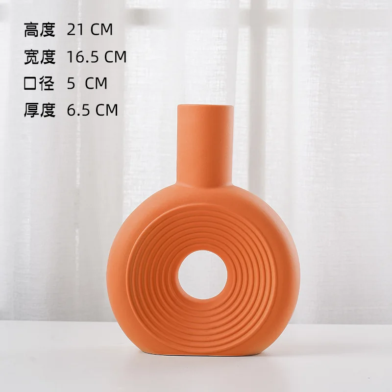 Wholesale Modern Nordic Donut Flower Pot Home Decoration Accessories Floral Small Ceramic Vase