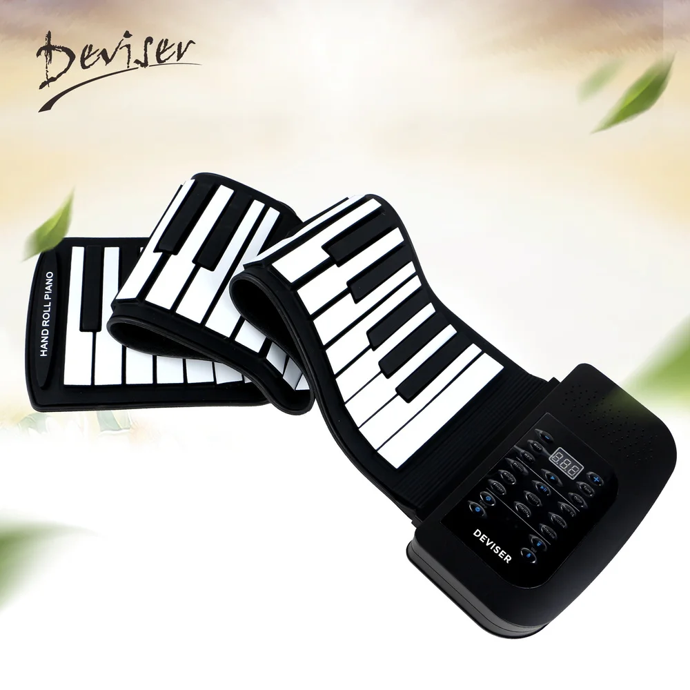 Portable Roll Up Digital Piano 61 Key Flexible Silicone Soft Electronic Piano Keyboard