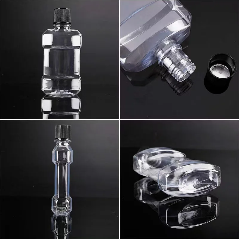 Wholesale Empty Travel Portable Oral Hygiene Mouth Wash Cleaning Packaging Container 250ml 500ml PET Plastic Mouthwash Bottle