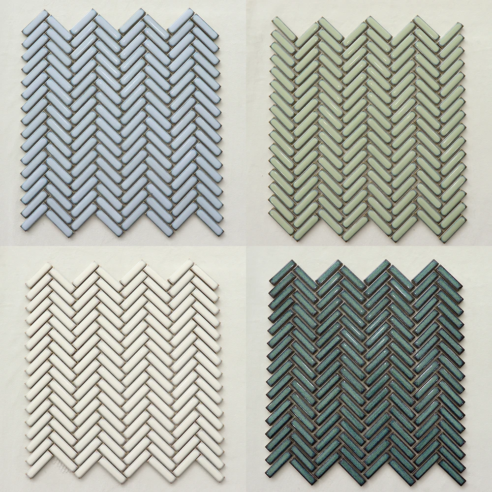 Interior or outdoor wall decoration tile kitchen backsplash tile arrow shape glossy ceramic mosaic tile