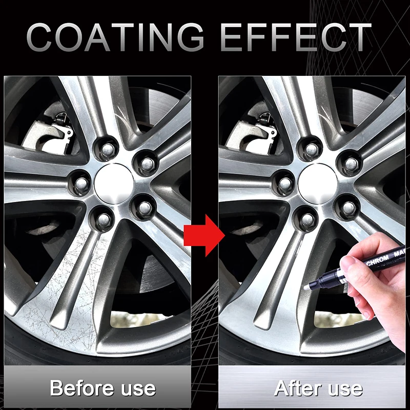 6Pcs Liquid Mirror Chrome Markers Silver & Gold Oil-based Permanent Chrome Mirror Paint Pens for  Marking or DIY Art Projects