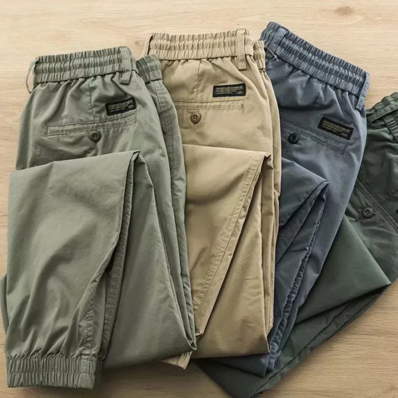 Custom Men Straight Leg Corduroy Casual Trousers Track Cargo Pants With Big Pockets Streetwear Pants